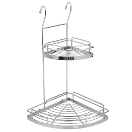 Полка навесная д/рейлинга d16мм металл. хромир. Угловая 2-х яр. 23х23см