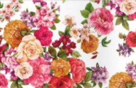 Клеёнка на неткан.основе "Dekorama" Цветы на белом шир.1,40м