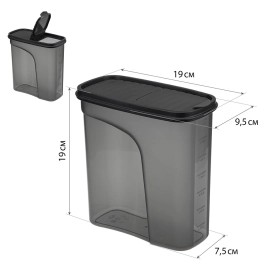 Банка для продуктов пластм. 2,0л 95x190x190мм "Бест" Прозрачная