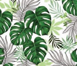 Клеёнка на неткан.основе "Dekorama" Листья на белом шир.1,40м 