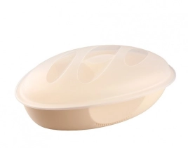 Хлебница пластм. (блюдо с крышкой) 360x210x145мм