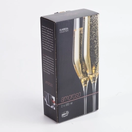 Набор бокалов стекло "BOHEMIA" "Аморосо" 2шт 200мл д/шамп.