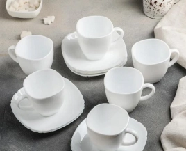 Набор чайный стекло Luminarc 12пр/6перс "Basic" 220мл Белый