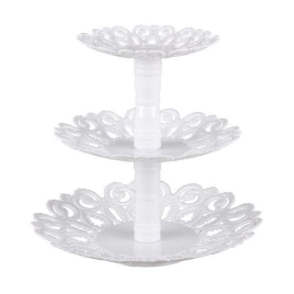 Ваза пластм. 3-х ярусная "Мелодия" 265х265х245мм прозрачная