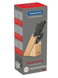 Набор ножей кухонных с пл.руч. 6пр: 4ножа+ ножн., в Дер.Подстав.UltracorteTRAMONTINA