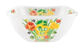 Миска пластм. 3,0л 236x236x106мм с Декором