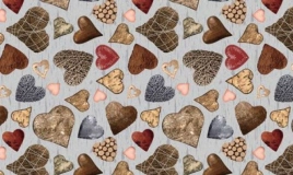 Клеенка хлопковая De Rosa с тефлоновой пропиткой Сердечки 1.37