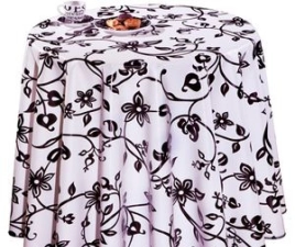 Клеёнка на неткан.основе "Dekorama" "Черные цветы на белом" шир.1,40м