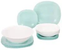 Набор столовый стекло Luminarc 19пр/6перс. "Carine Light Turquoise" Белый/Бирюзовый