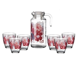 Набор для напитков стекло "Дрим Рэд": Кувшин 1,3л + 6 стаканов 285мл "Pasabahce"