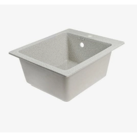 Мойка из искусственного камня квадратная светло-серая глянцевая Линди