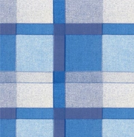 Клеёнка на ткан.основе КОЛОРИТ Шотландка голубая шир.1,25м *25м