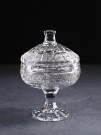 Конфетница стекло 11,5*16см, с крышкой