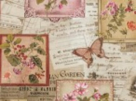 Клеёнка на неткан.основе МАЖОР Бабочки бежевая шир.1,35м