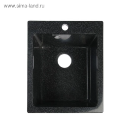 Мойка из искусственного камня квадратная черная глянцевая Линди Z8Q4 (500х425х195)