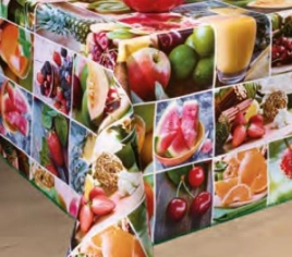 Клеёнка на неткан.основе "Dekorama" "Фрукты и ягоды в клетке".1,40м