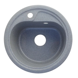 Мойка из искусственного камня круглая серая глянцевая AG1C3 450*190мм AGATA