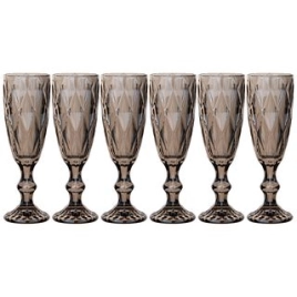 Набор бокалов стекло "Ромбо" 6шт 150мл дымчатые, д/шампанского