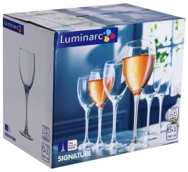 Набор бокалов стекло Luminarc "Signature" 6шт 250мл д/вина