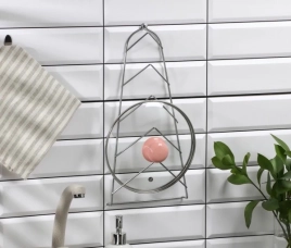 Сушилка-держатель для крышек металл. хромир. подвесная