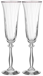 Набор бокалов стекло "BOHEMIA" "Анжела" 2шт 190мл д/шамп.