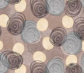 Клеёнка на неткан.основе "Dekorama" "Круги серые" на коричневом шир.1,40м