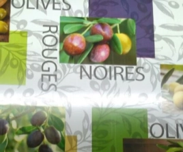 Клеёнка на неткан.основе МАЖОР "Оливки" шир.1,35м