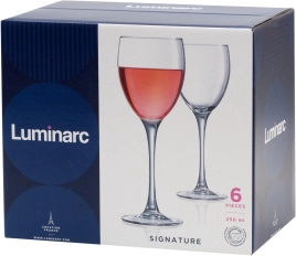 Набор бокалов стекло Luminarc "Signature" 6шт 350мл д/вина