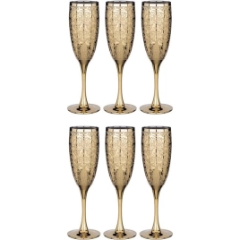 Набор бокалов стекло "Золотой Арабески" 6шт 170мл д/шампанского