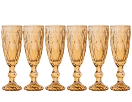 Набор бокалов стекло "Ромбо" 6шт 150мл медовые, д/шампанского