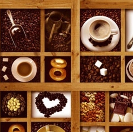 Клеёнка на ткан.основе КОЛОРИТ Кофе коричневая шир.1,25м *25м