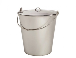 Ведро нерж.10л d26см, выс.26,8см, d на 19см с Крышкой