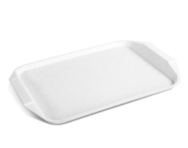 Поднос пластм. 430х300мм Белый мрамор