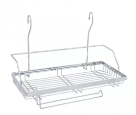 Полка навесная д/рейлинга d16мм металл. хромир. 27,2х10,7см, с Держ.Полот.