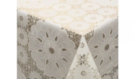 Клеёнка ажурная без основы "Элегия" белая white шир.1,35м V-line