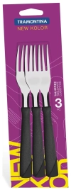 Набор столовых приборов нерж.-вилки столовые 3шт TRAMONTINA NewKolor пл.р.Черн.
