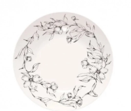 Тарелка стекло Luminarc "Peonia" глуб. d21см Белый с рис.