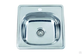 Мойка нерж. врезная 480х480х160мм 0,6мм выпуск 3 1/2 с сифоном, без гофры