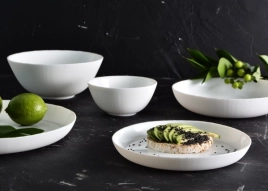 Тарелка стекло Luminarc "Diwali Structure Lines" глуб. d20см Белый