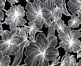 Клеёнка ажурная без основы "Муза" Гибискус белая white шир.1,32м