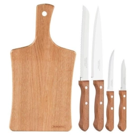 Набор ножей кухонных с дер.ручками 5пр.: 4 ножа+разд.доска DynamicTRAMONTINA