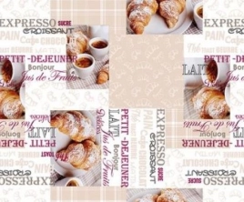 Клеёнка на неткан.основе "Dekorama" "Кофе и круассана" шир.1,40м