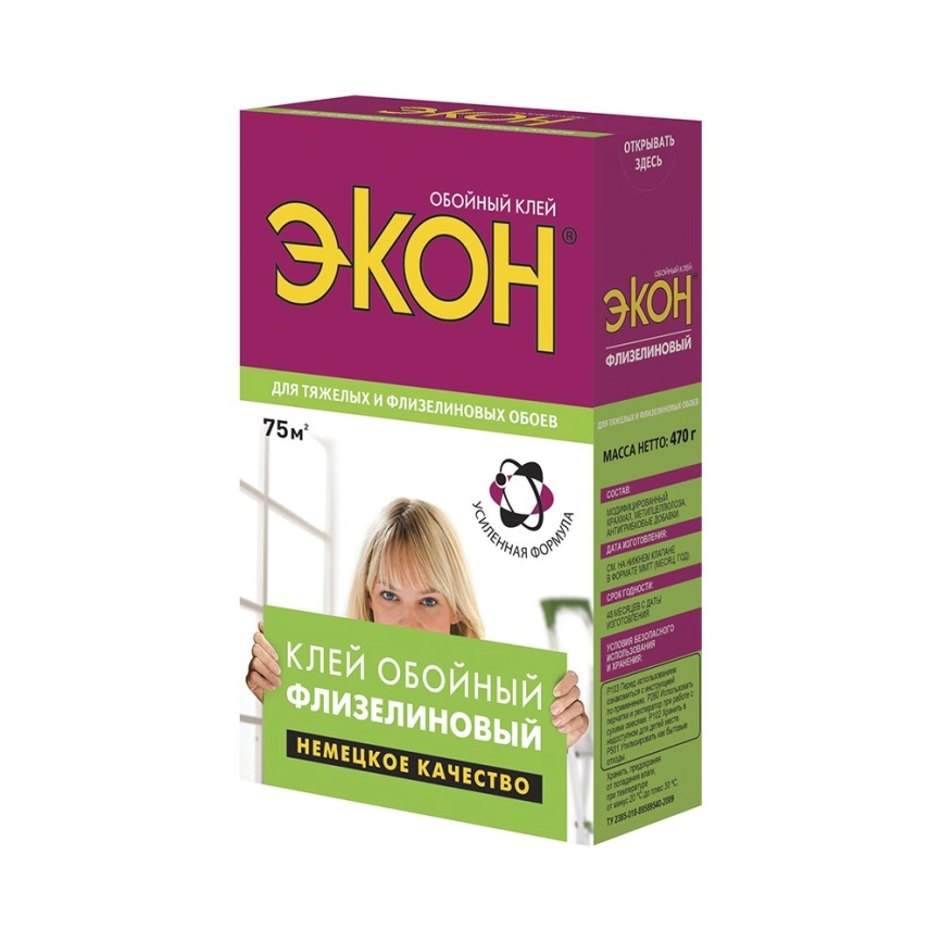 Клей для обоев флизелиновый 470г "ЭКОН" фото 1