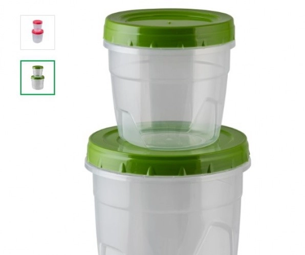 Набор контейнеров д/прод. пластм. с закур.кр. (0,5л +1,0л) фото 1