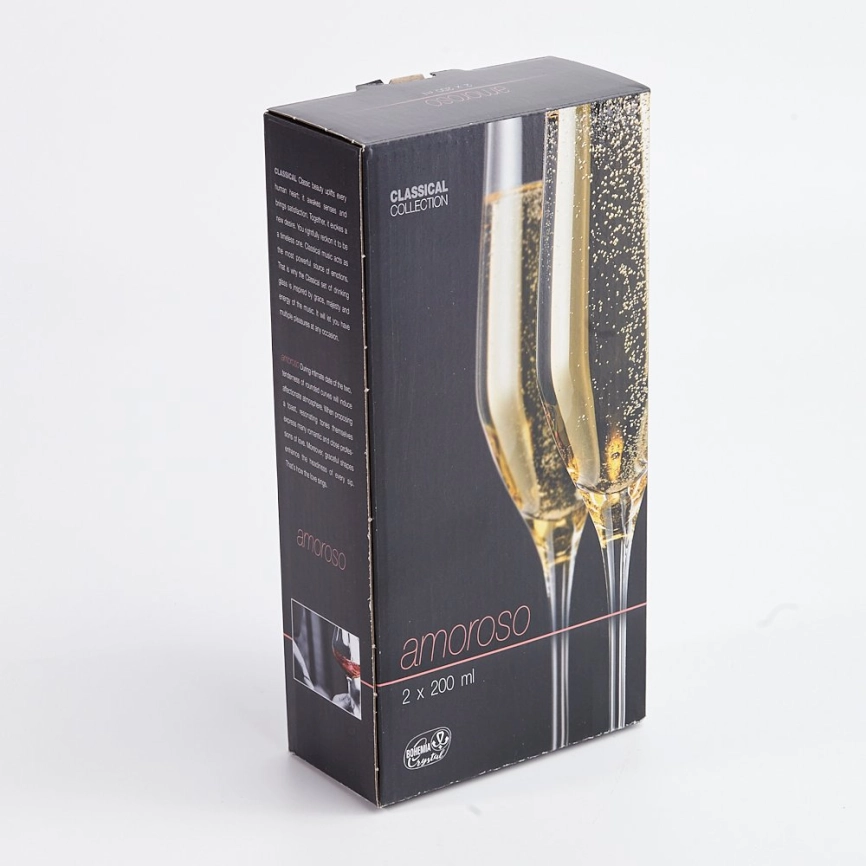 Набор бокалов стекло "BOHEMIA" "Аморосо" 2шт 200мл д/шамп. фото 1