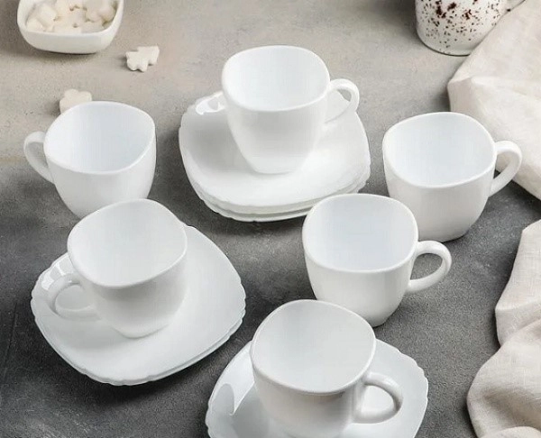 Набор чайный стекло Luminarc 12пр/6перс "Basic" 220мл Белый фото 1