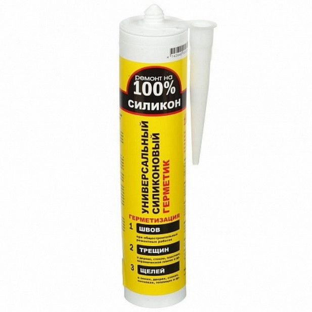 Герметик силиконовый универсальный бесцветный 260мл "Ремонт на 100%" фото 1
