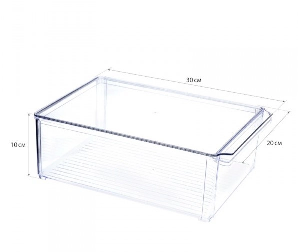 Контейнер д/прод. пластм. (д/холодильника) 200х300х100мм Прозр. с Крышкой фото 1