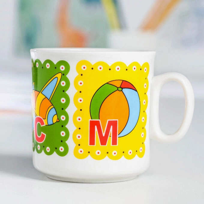 Кружка фарфор. 200мл с рис."Азбука" фото 1