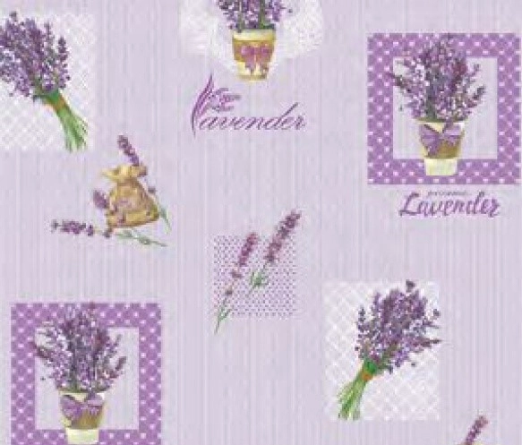 Клеёнка на неткан.основе "Dekorama" Лаванда на фиолетовом шир.1,40м фото 1